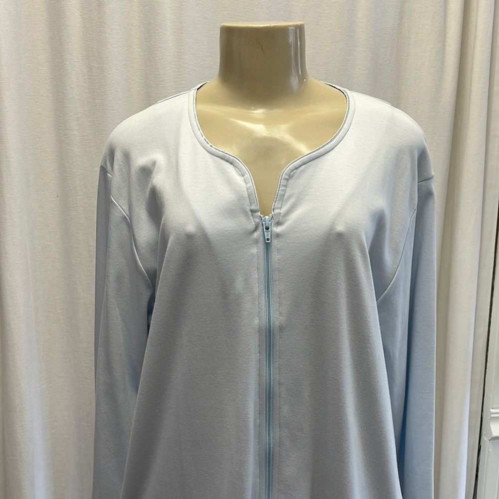 Baby Blue Zipper Robe Cotn Size Small